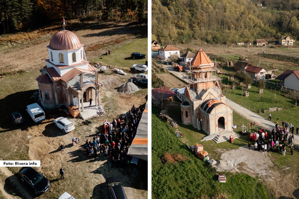 U sredu je u Gornjim Košljama i Lonjinu na dva hrama, čija se izgradnja bliži kraju, preosvećeni episkop šabački Jerotej osveštao krstove i zvona u prisustvu sveštenstva Azbukovačkog namesništva, donatora za izgradnju hramova, predstavnika lokalne samouprave i vernika. Hram u Gornjim Košljama, selu udaljenom tridesetak kilometara od Ljubovije, posvećen je prazniku Polaganja rize Presvete Bogorodice, a hram u Lonjinu prazniku Začeća Svetog Jovana Krstitelja.