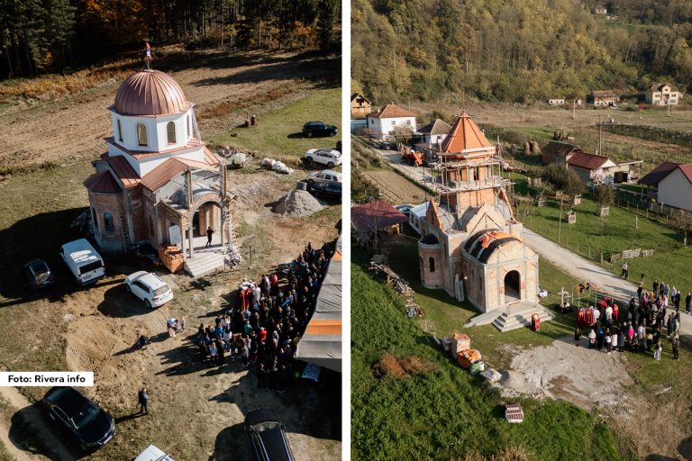 U sredu je u Gornjim Košljama i Lonjinu na dva hrama, čija se izgradnja bliži kraju, preosvećeni episkop šabački Jerotej osveštao krstove i zvona u prisustvu sveštenstva Azbukovačkog namesništva, donatora za izgradnju hramova, predstavnika lokalne samouprave i vernika. Hram u Gornjim Košljama, selu udaljenom tridesetak kilometara od Ljubovije, posvećen je prazniku Polaganja rize Presvete Bogorodice, a hram u Lonjinu prazniku Začeća Svetog Jovana Krstitelja.