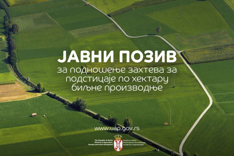 Javni poziv za podnošenje zahteva za ostvarivanje prava na osnovne podsticaje u biljnoj proizvodnji od 18.000 dinara raspisan je danas, 25. februara, a poljoprivredni proizvođači će svoje zahteve moći da podnose do 25. marta 2025. godine.