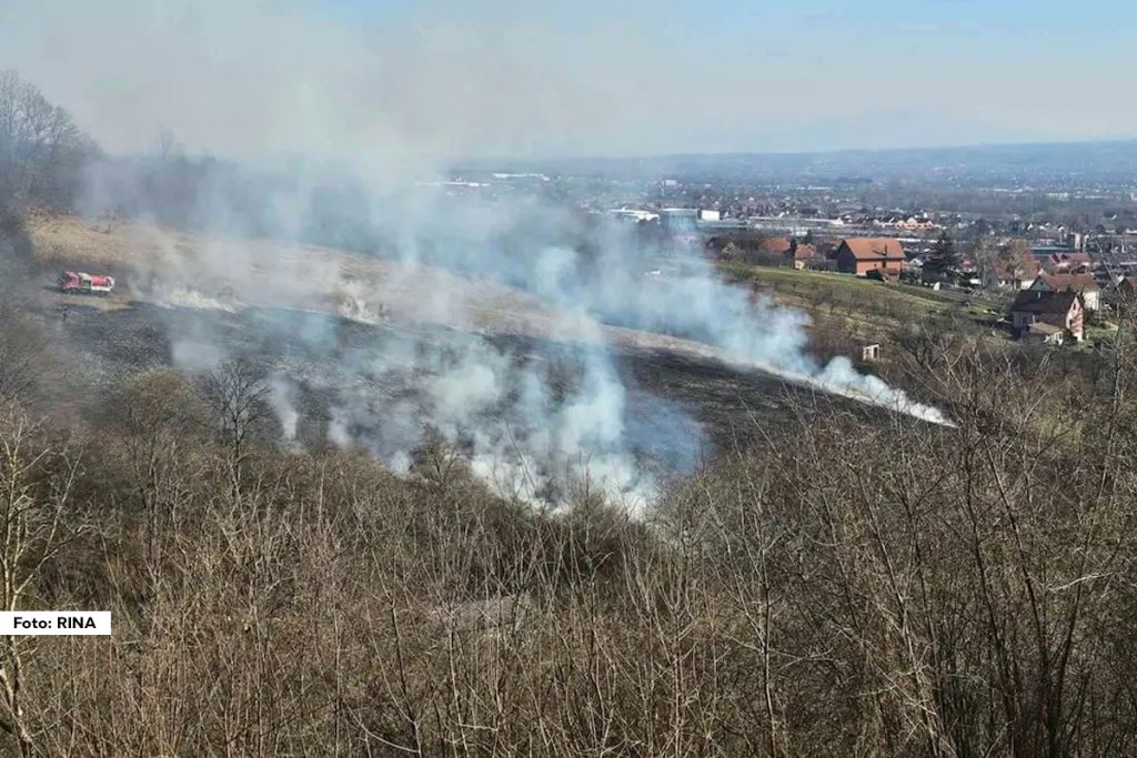 Veliki požar izbio je juče tokom popodnevnih sati u čačanskom naselju Trbušani, gde je izgorelo nekoliko desetina ari zemlje i veliki broj stabala voća.