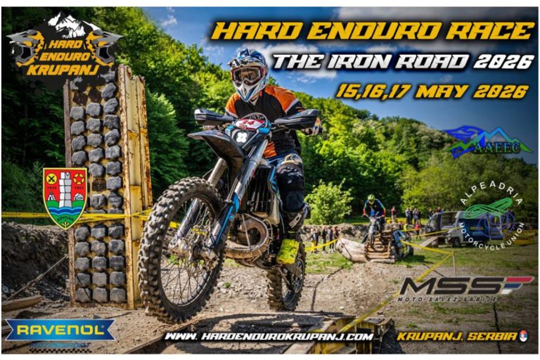 Krupanj će od 15. do 17. maja 2026. godine biti centar hard enduro scene regiona i domaćin jednog od najatraktivnijih motociklističkih događaja godine – trke „The Iron Road“ 2026.