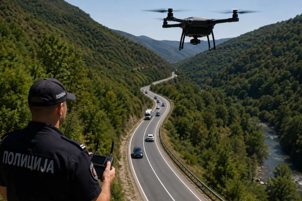 Pripadnici saobraćajne policije pojačali su kontrolu saobraćaja na magistralnom putu od Borove glave, preko Tavnika, ka Kokinom Brodu, koristeći dronove.